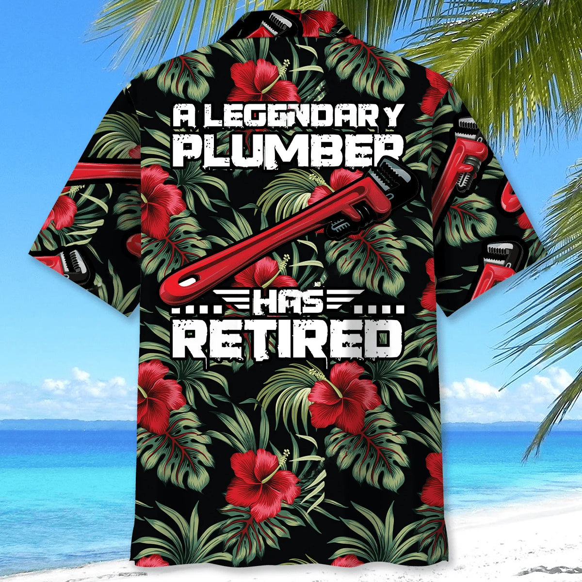 Retired Plumber Hawaiian Shirt, custom shirt gift for men (view 3)