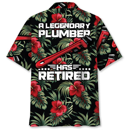 Retired Plumber Hawaiian Shirt, custom shirt gift for men (view 4)