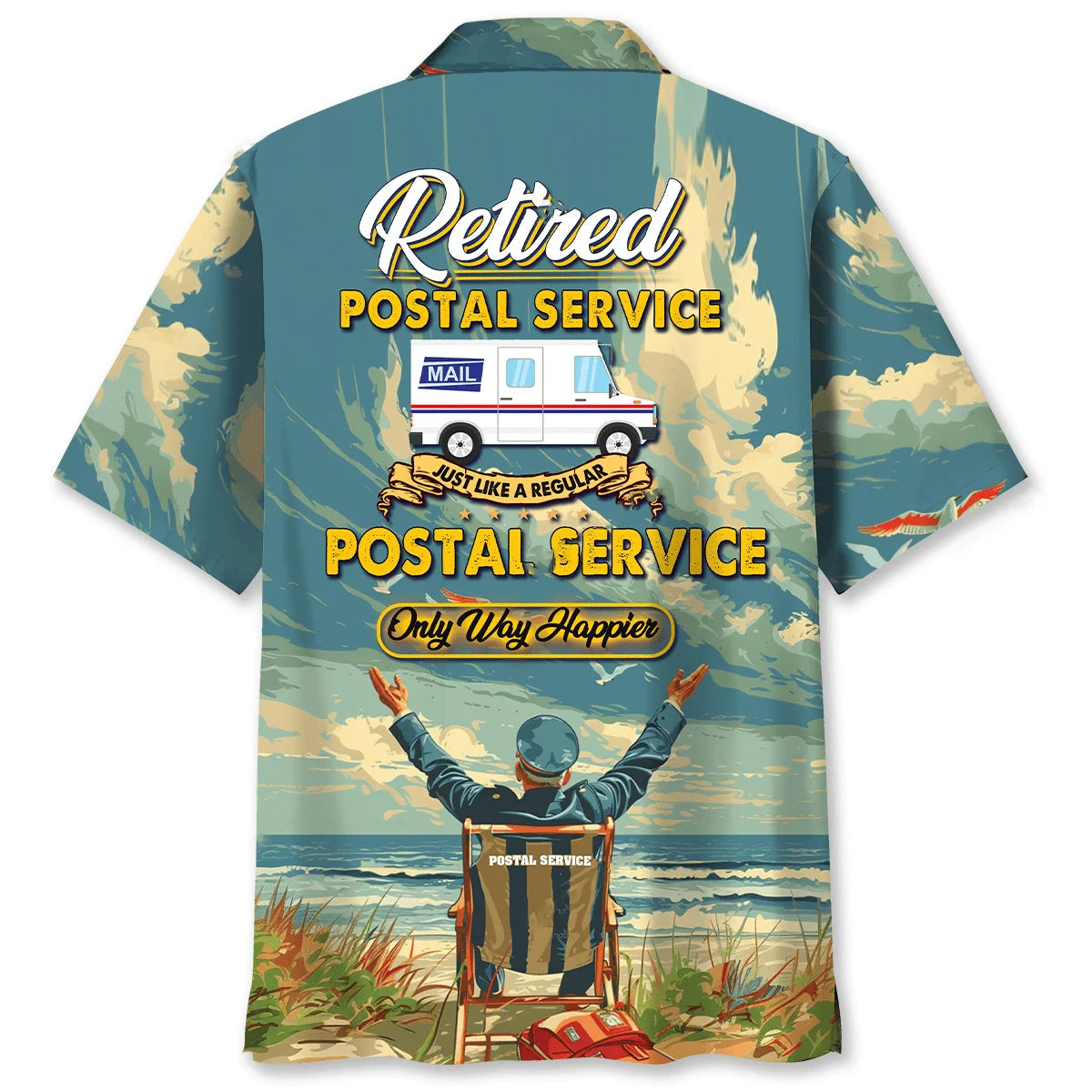 Retired Postal Service Hawaiian Shirt, custom shirt gift for men (view 2)