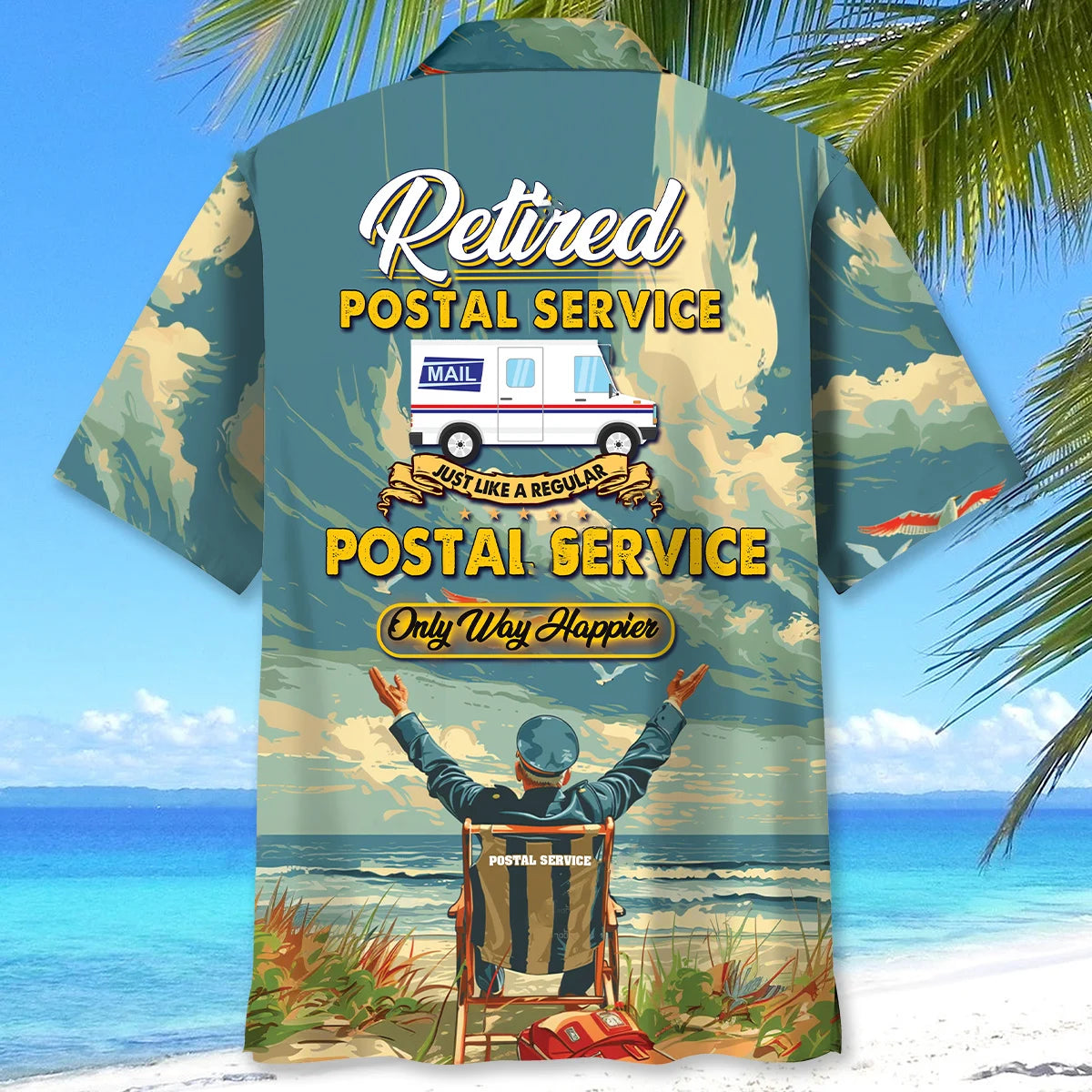 Retired Postal Service Hawaiian Shirt, custom shirt gift for men (view 3)