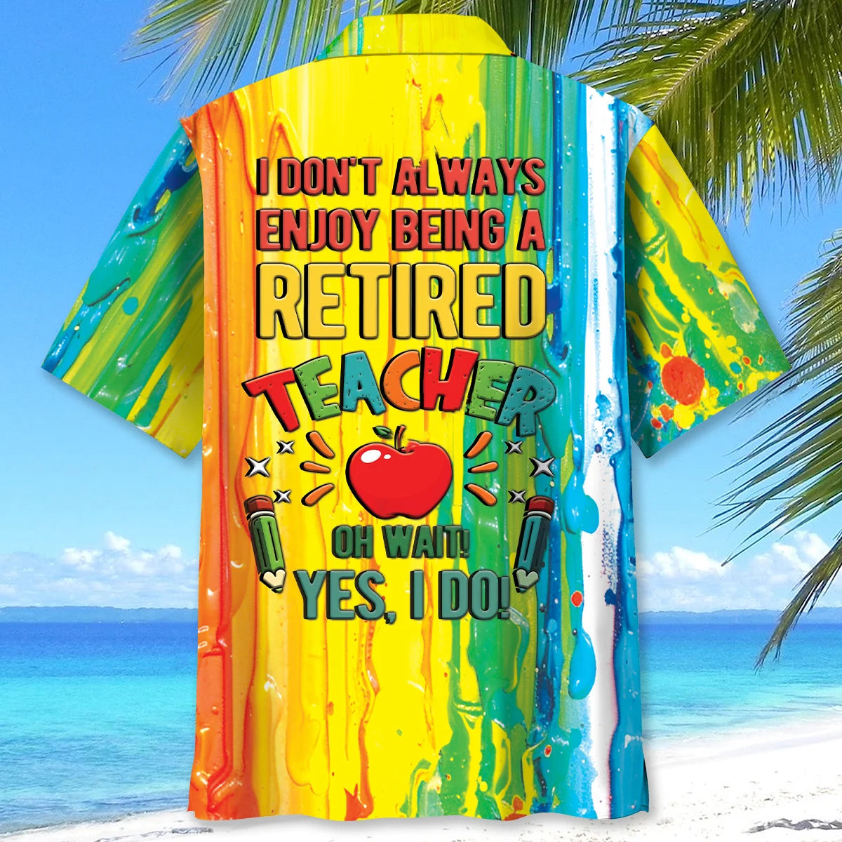 Retired Teacher Hawaiian Shirt, custom shirt gift for men (view 3)