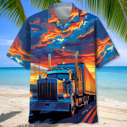 Retired Truck Driver Hawaiian Shirt, custom shirt gift for men (view 2)