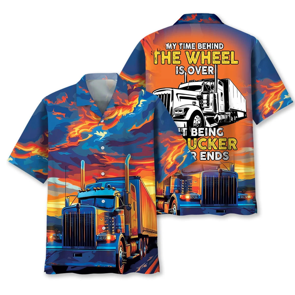 Retired Truck Driver Hawaiian Shirt, custom shirt gift for men (view 4)