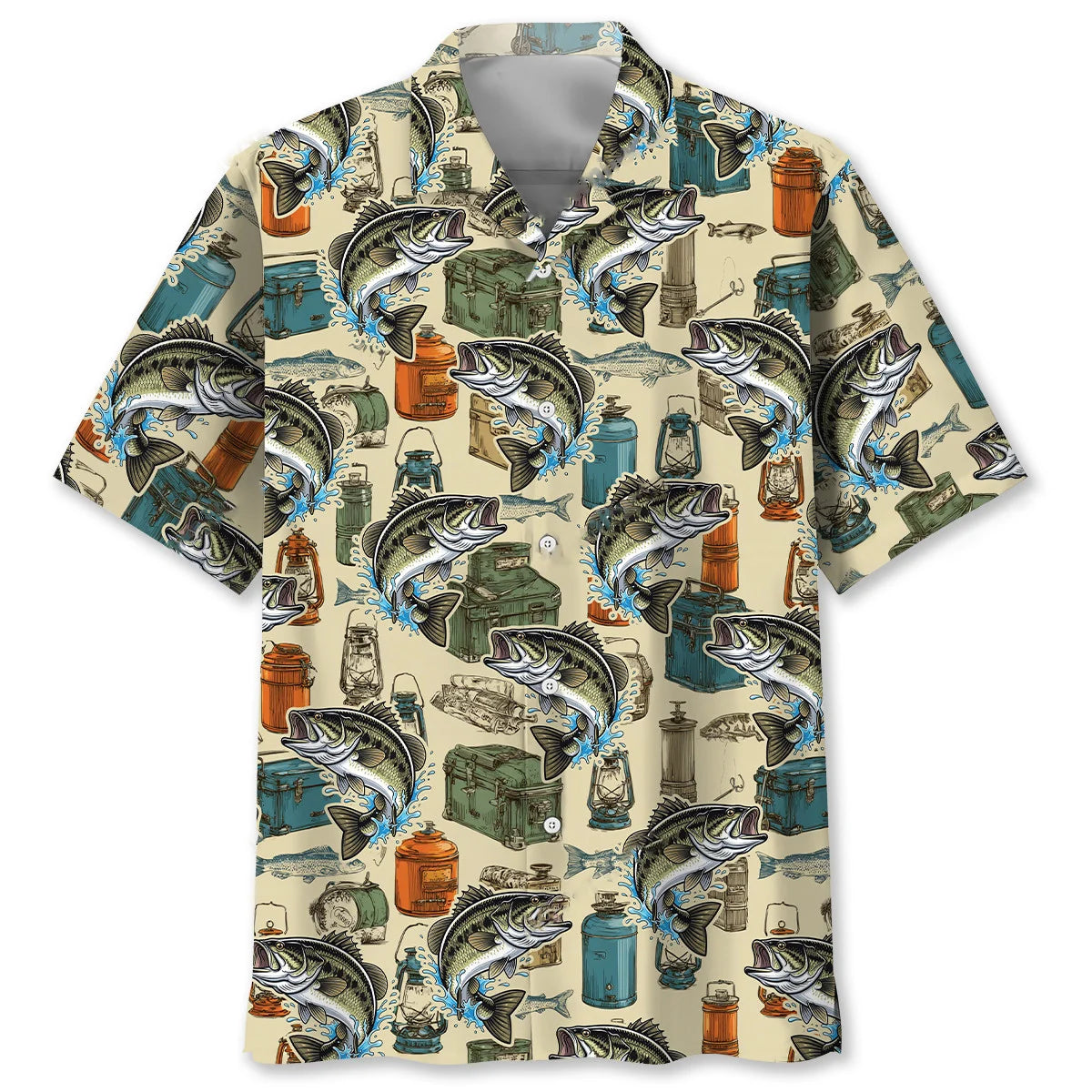 Retro Bass Fishing Master Hawaiian Shirt, fishing gift for men