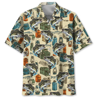 Retro Bass Fishing Master Hawaiian Shirt, fishing gift for men