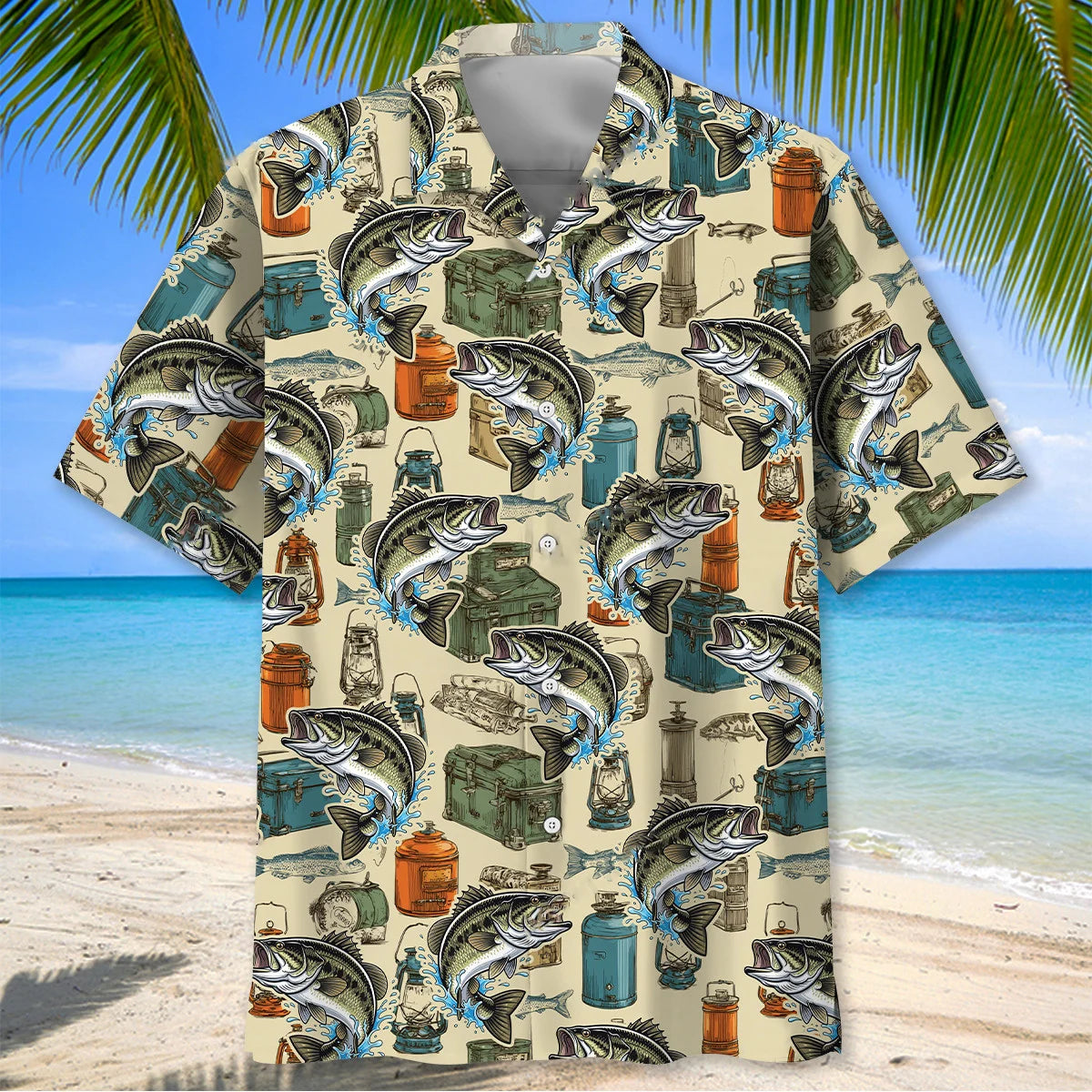 Retro Bass Fishing Master Hawaiian Shirt, fishing gift for men (view 2)