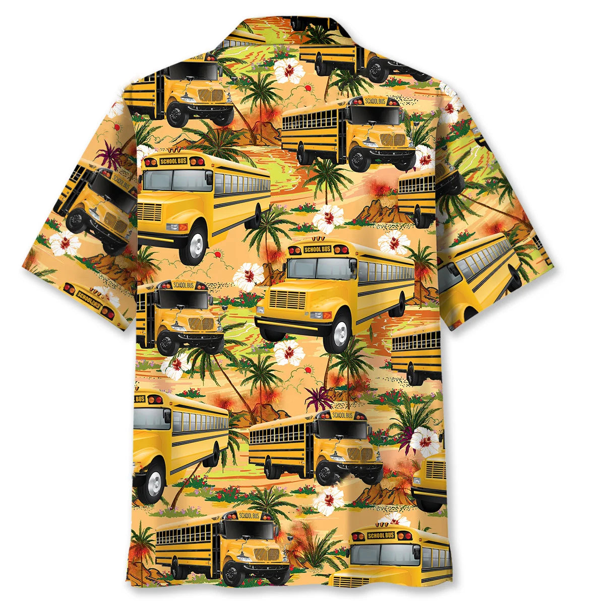 Retro Beach School Bus Hawaiian Shirt, custom shirt gift for men (view 3)
