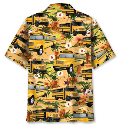 Retro Beach School Bus Hawaiian Shirt, custom shirt gift for men (view 3)
