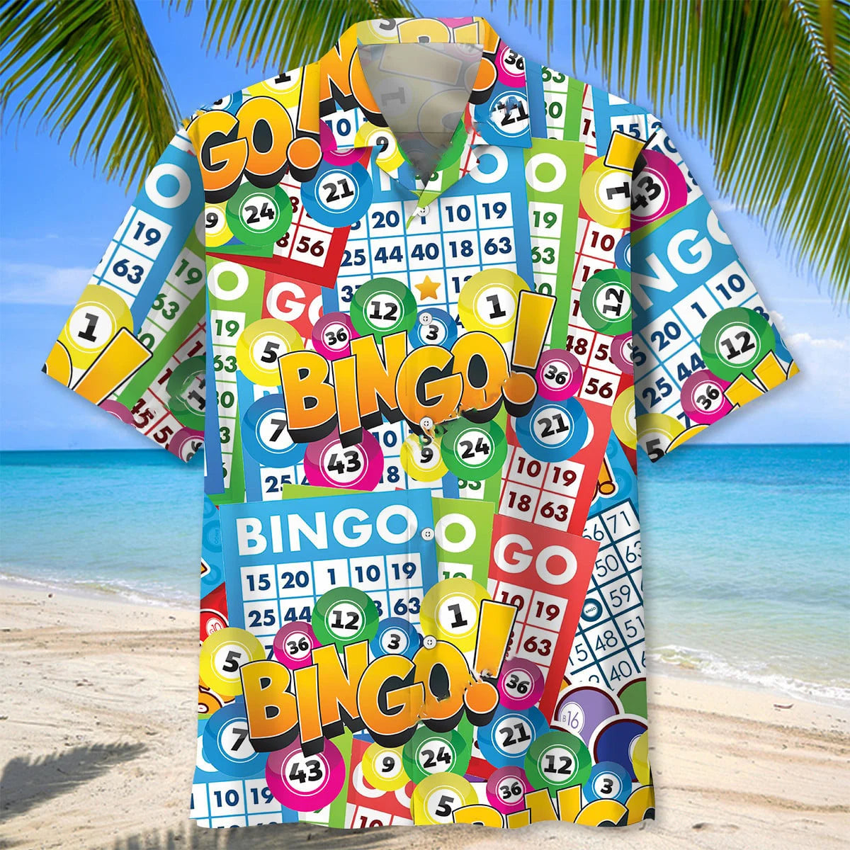 Retro Bingo Lover Hawaiian Shirt, custom shirt gift for men (view 3)