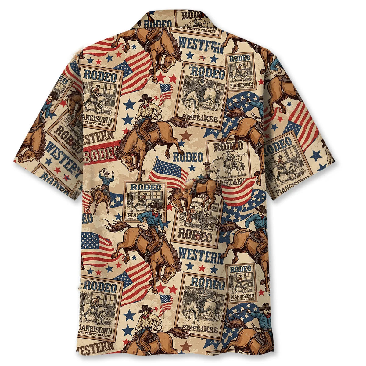 Retro Bronc Rodeo Hawaiian Shirt, custom shirt gift for men (view 3)