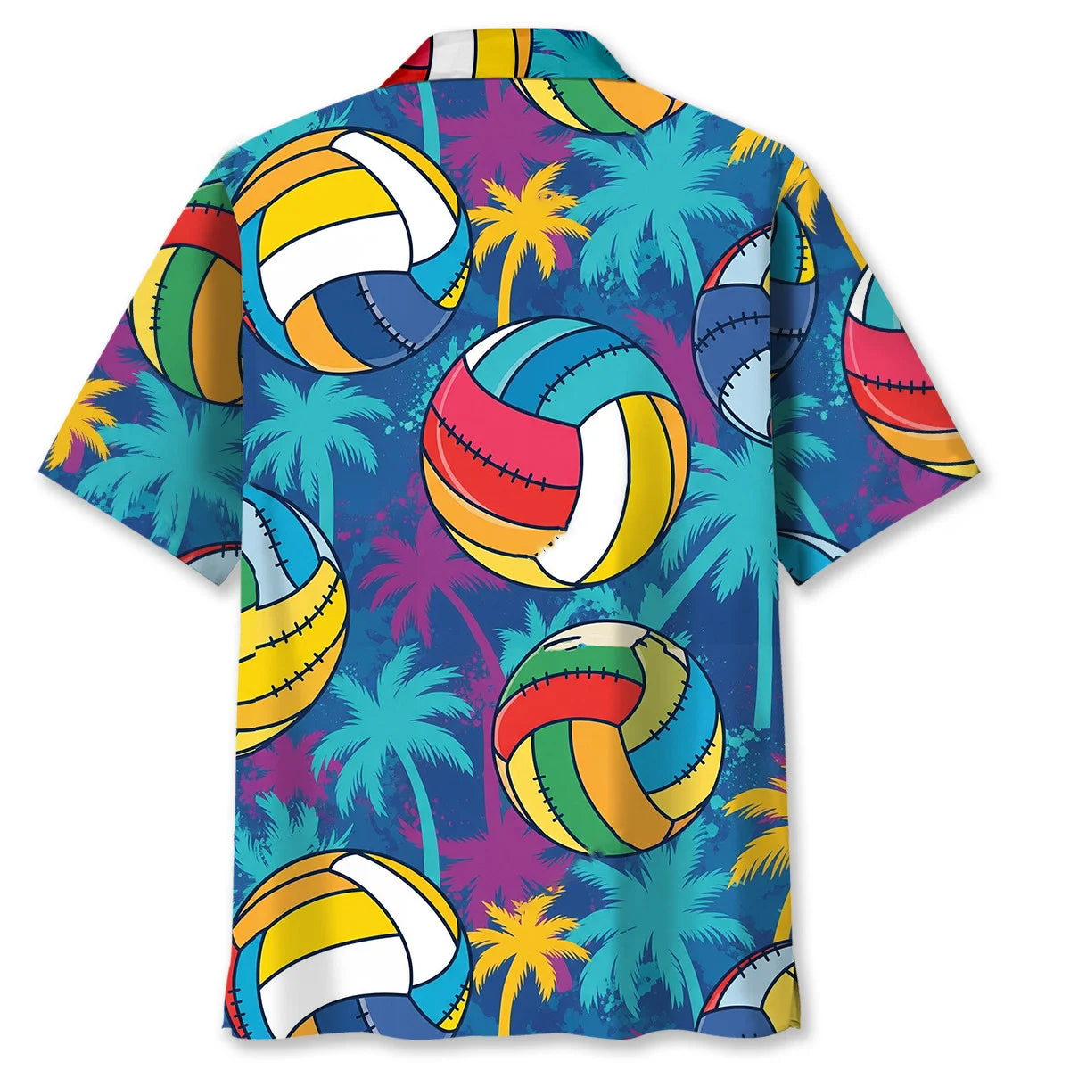 Retro Colorful Volleyball Hawaiian Shirt, custom shirt gift for men (view 3)