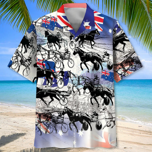 Retro Horse Harness Racing Hawaiian Shirt, custom shirt gift for men