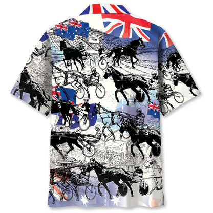 Retro Horse Harness Racing Hawaiian Shirt, custom shirt gift for men (view 2)