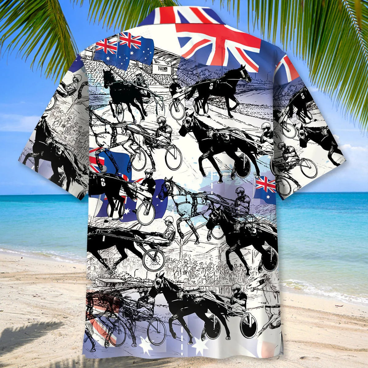 Retro Horse Harness Racing Hawaiian Shirt, custom shirt gift for men (view 3)