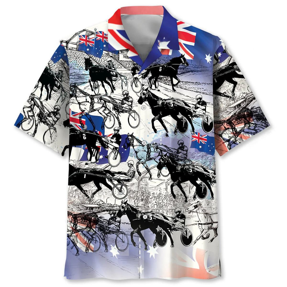 Retro Horse Harness Racing Hawaiian Shirt, custom shirt gift for men (view 4)