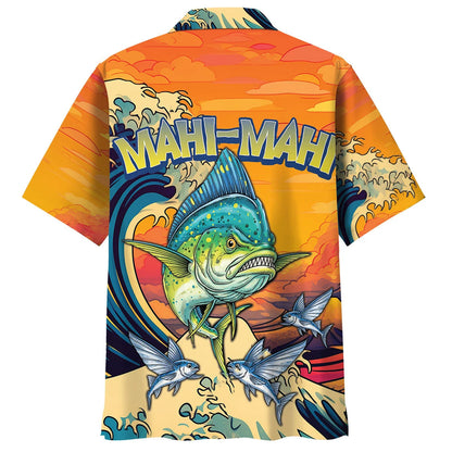 Retro Mahi Mahi Scary Hawaiian Shirt, custom shirt gift for men (view 3)