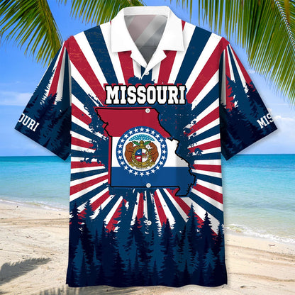 Retro Missouri Hawaiian Shirt, custom shirt gift for men