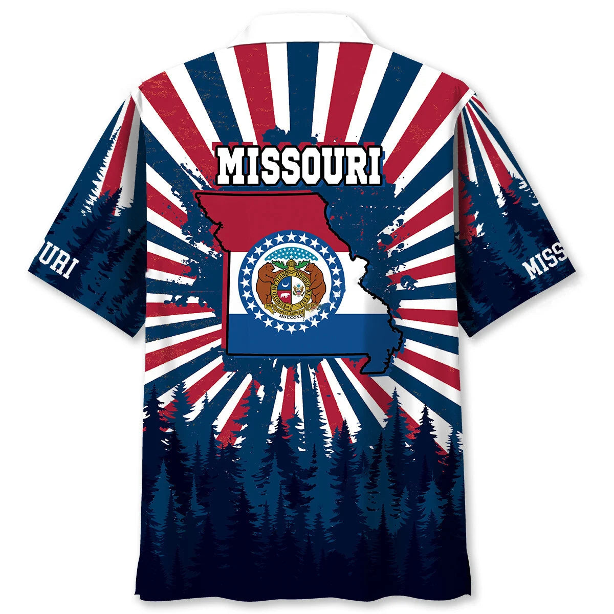 Retro Missouri Hawaiian Shirt, custom shirt gift for men (view 2)