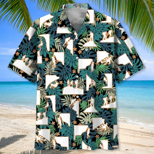 Retro Mountain Climbing Hawaiian Shirt, custom shirt gift for men (view 2)