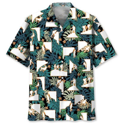 Retro Mountain Climbing Hawaiian Shirt, custom shirt gift for men (view 3)