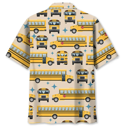 Retro School Bus Hawaiian Shirt, custom shirt gift for men (view 2)
