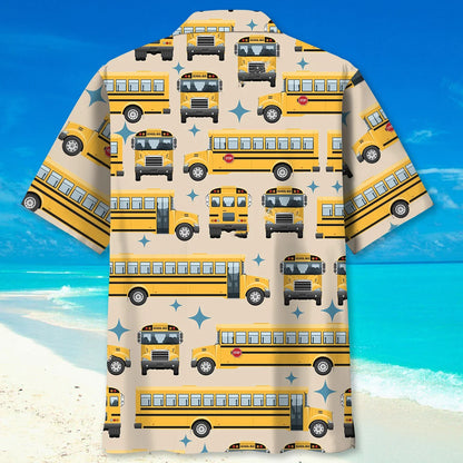 Retro School Bus Hawaiian Shirt, custom shirt gift for men (view 4)