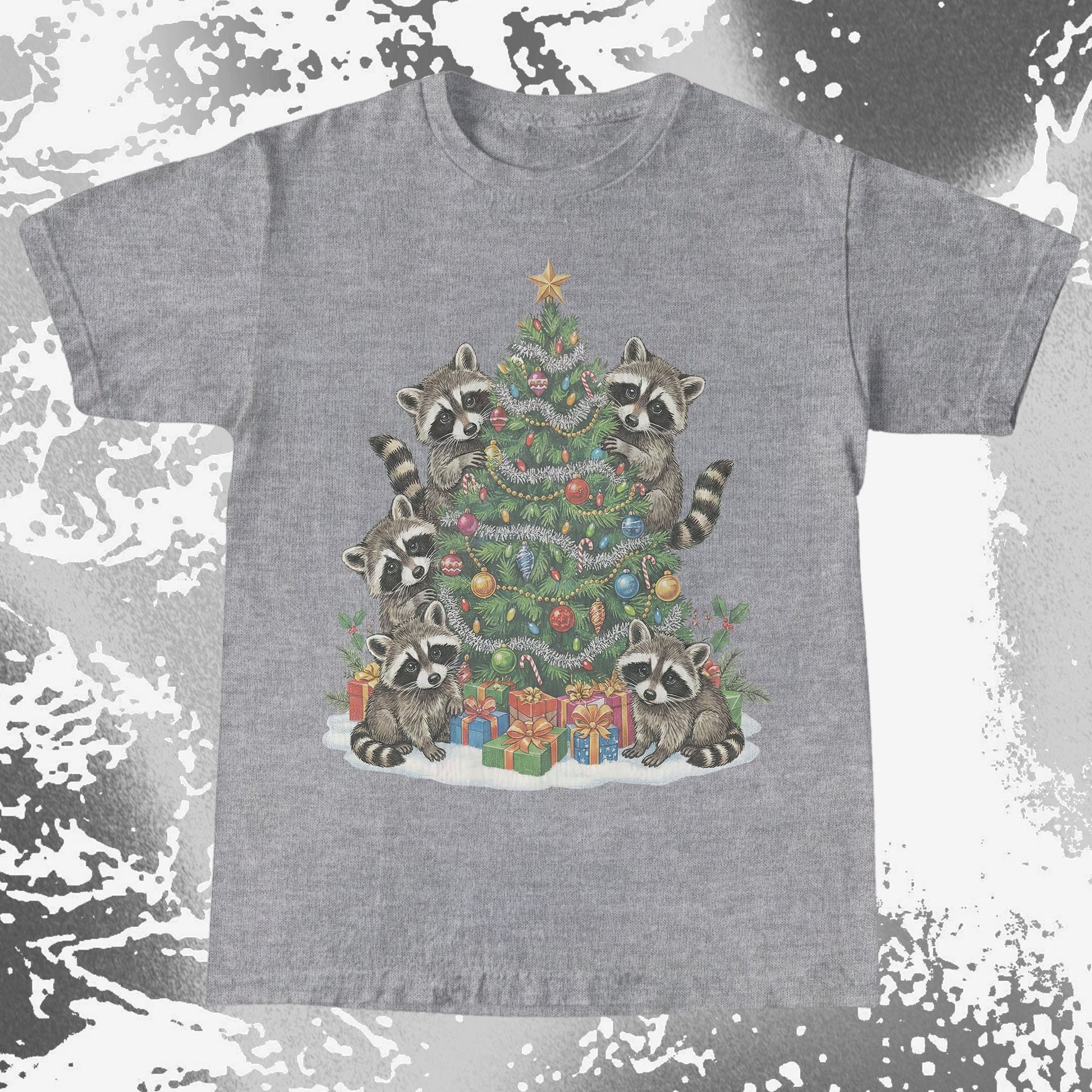 Raccoon Christmas Tree, funny meme tee gift (view 8)