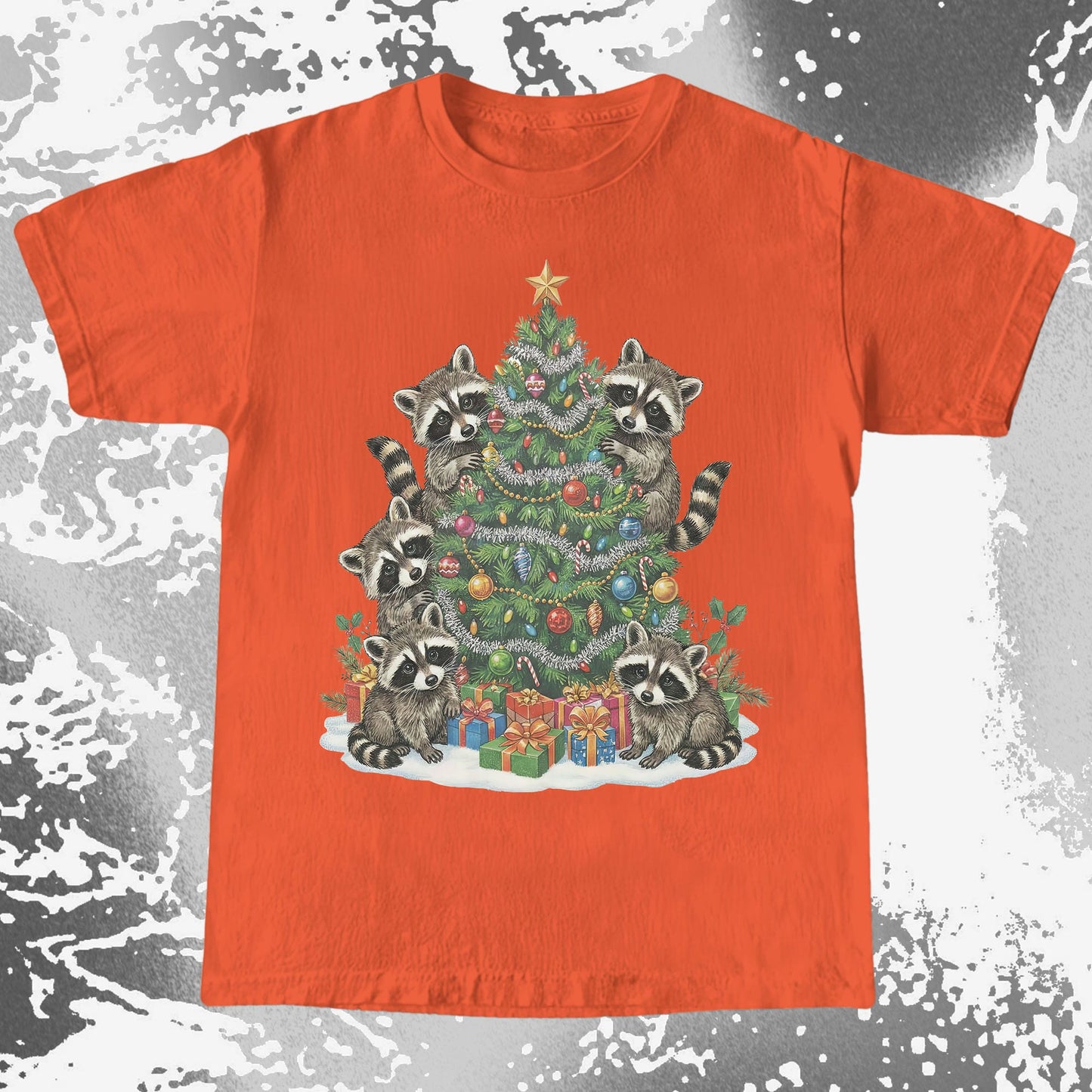 Raccoon Christmas Tree, funny meme tee gift (view 7)