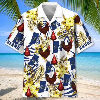 Rhode Island Proud Hawaiian Shirt, custom shirt gift for men