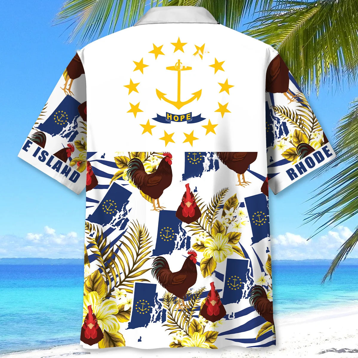 Rhode Island Proud Hawaiian Shirt, custom shirt gift for men (view 3)
