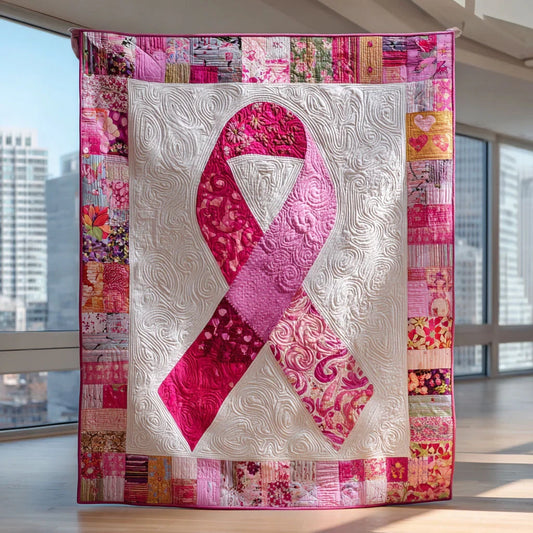 Ribbon Of Hope Quilt Blanket