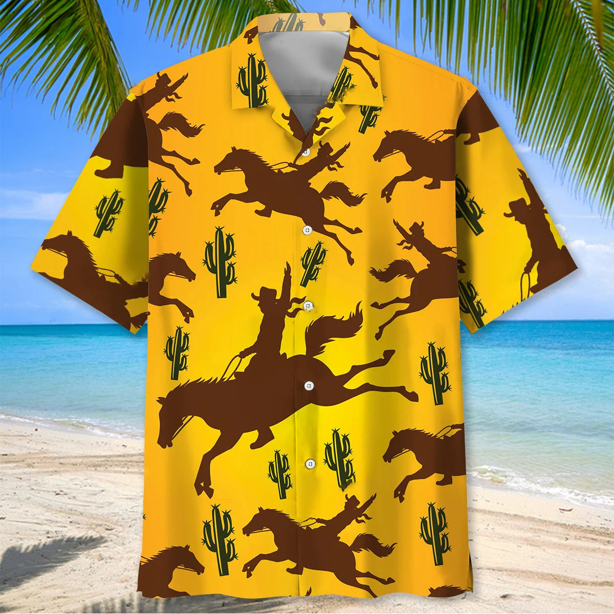 Rider Bucking Bronco Hawaiian Shirt, custom shirt gift for men