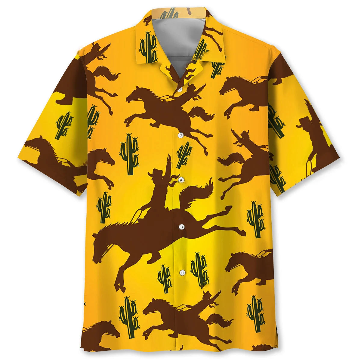Rider Bucking Bronco Hawaiian Shirt, custom shirt gift for men (view 2)