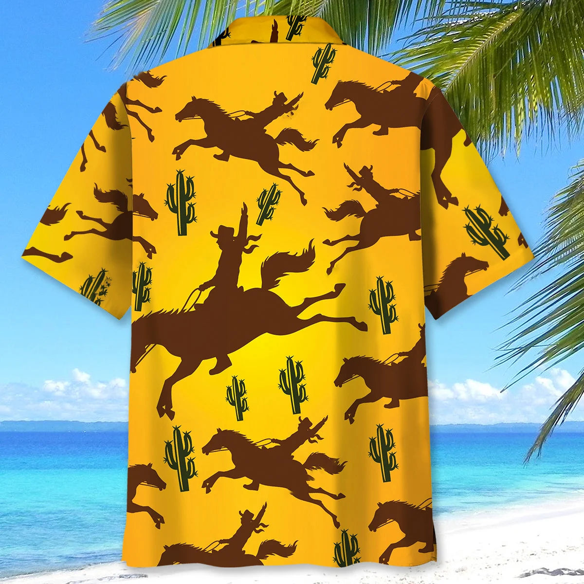 Rider Bucking Bronco Hawaiian Shirt, custom shirt gift for men (view 3)