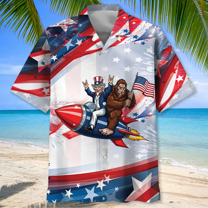Riding Rocket Hawaiian Shirt, custom shirt gift for men (view 2)