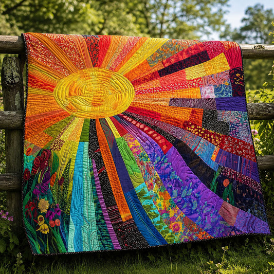 Rising Sun Quilt Blanket - Quilted Blanket by OtterMia