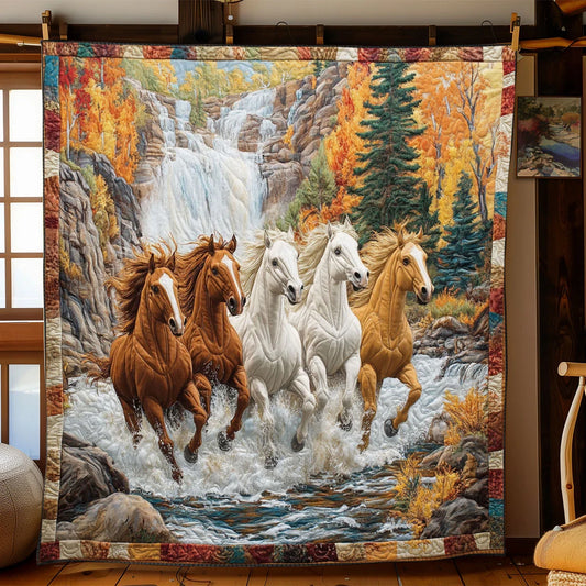 River Run Riders Quilt Blanket
