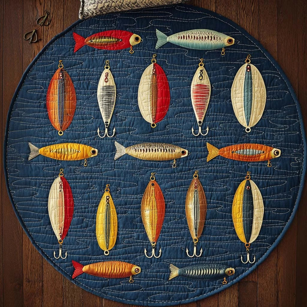 River Splash Quilted Round Mat