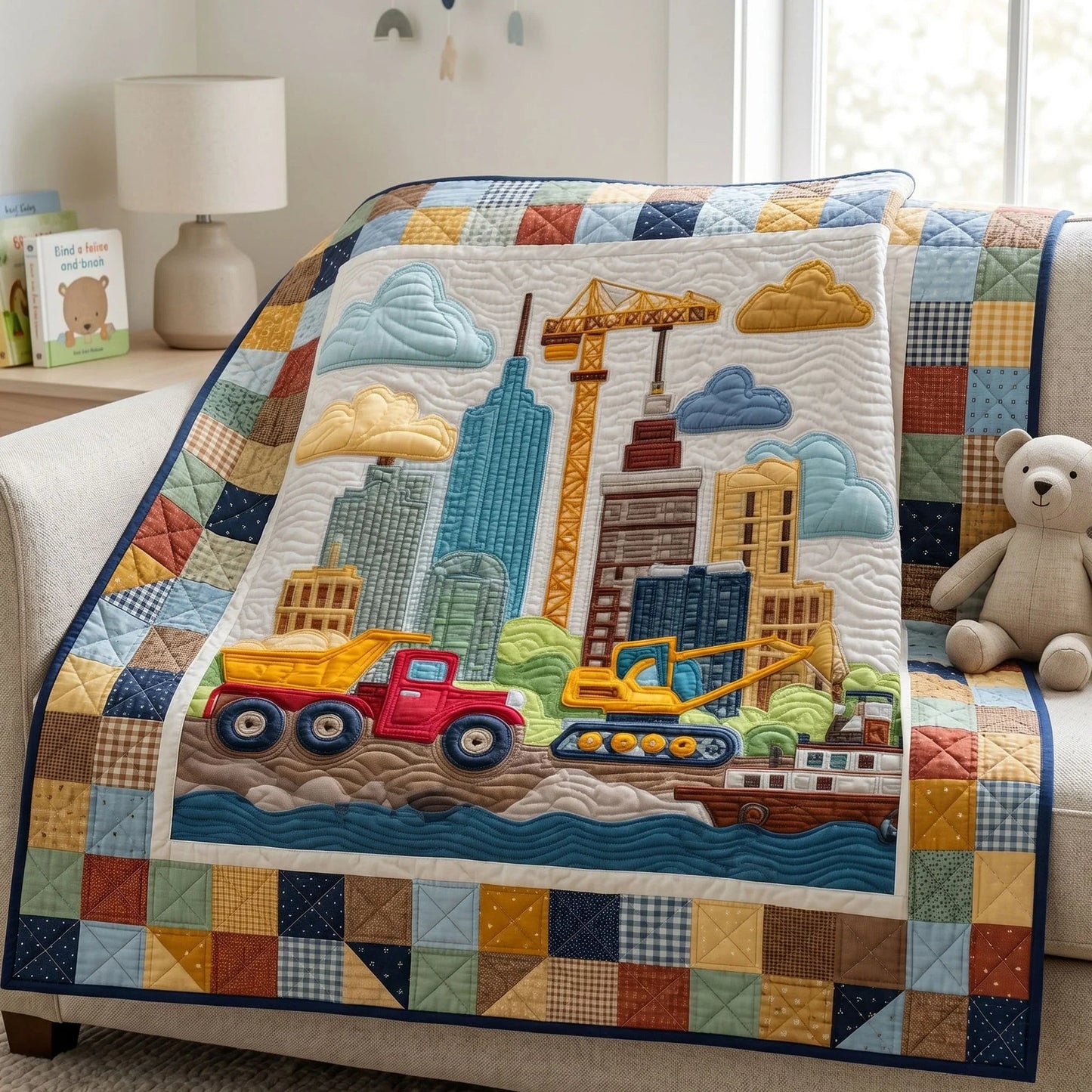 Road Crew Quilt Blanket - Quilted Blanket by OtterMia