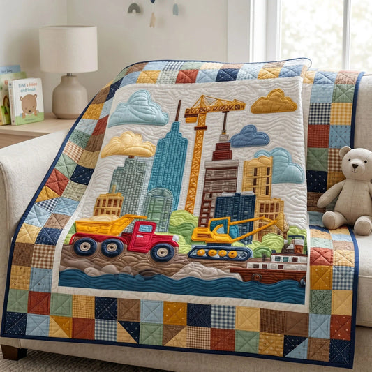 Road Crew Quilt Blanket - Quilted Blanket by OtterMia