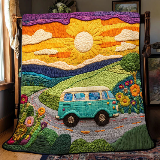 Road Trip Blooms Quilt Blanket