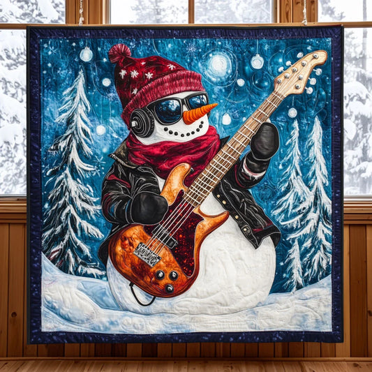 Rockin' Snowman Christmas Quilt Blanket