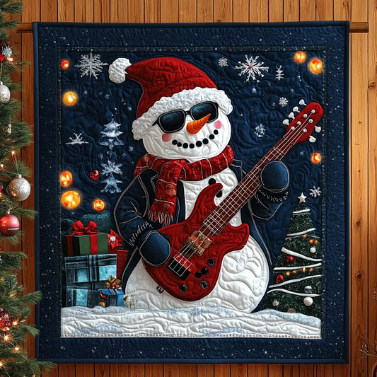 Rockin' Snowman Christmas Quilt Blanket
