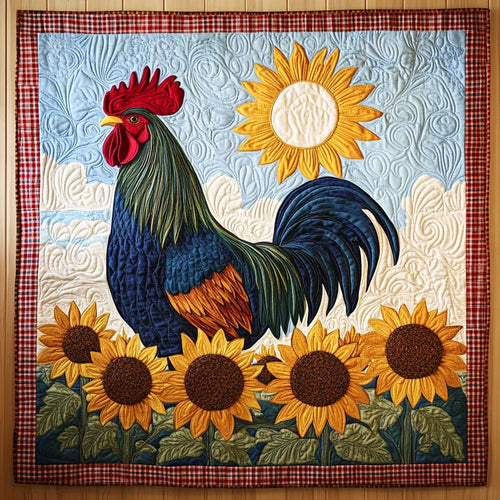 Rooster Bright Morning Quilt Blanket