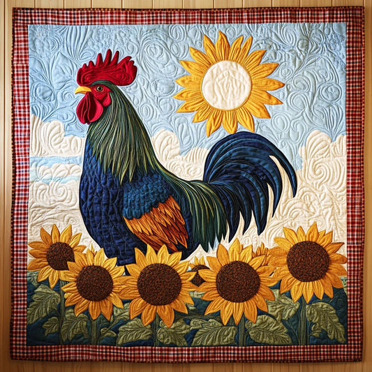 Rooster Bright Morning Quilt Blanket