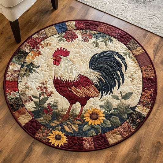 Rooster Mornings Quilted Round Mat