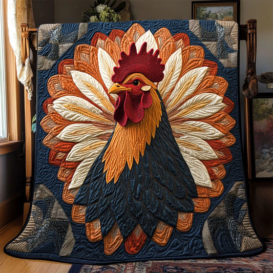 Rooster Rustic Quilt Blanket