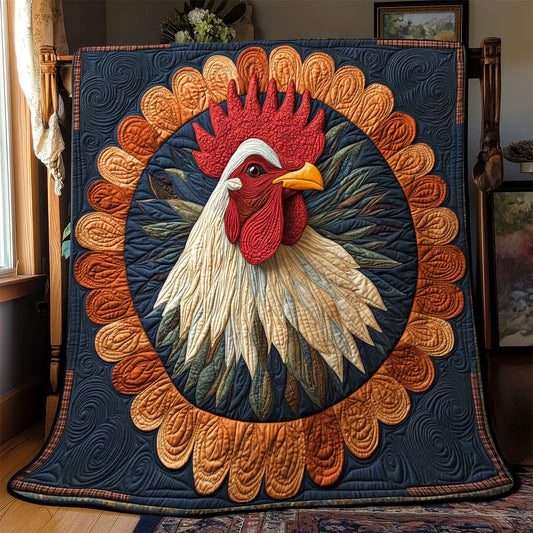 Rooster Vintage Quilt Blanket