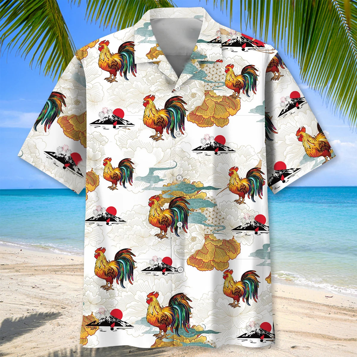 Rooster Hawaiian Shirt, custom shirt gift for men