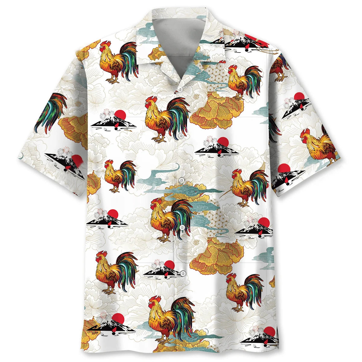 Rooster Hawaiian Shirt, custom shirt gift for men (view 2)